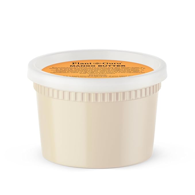 Plant Guru Raw Mango Butter 16 oz. / 1 lb. - 100% Pure Natural Unrefined - Great for Skin, and Hair Growth. DIY Soap Making, Body Butters, Lotions and Creams.