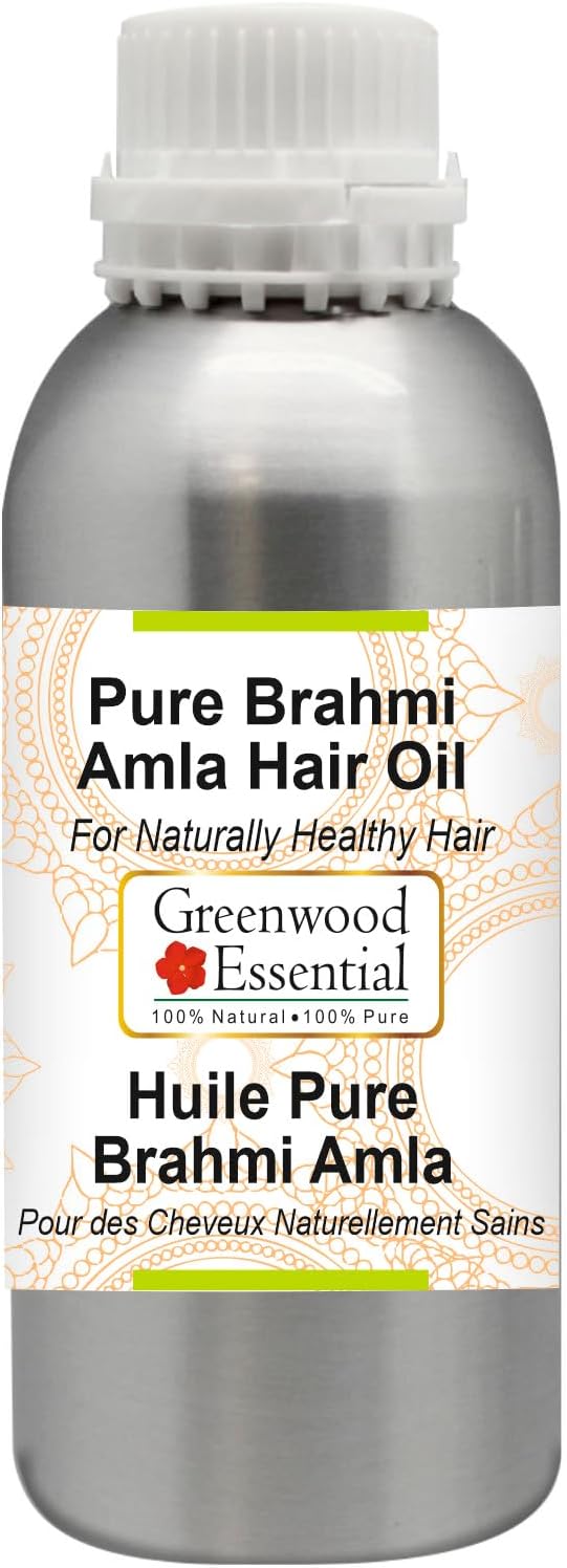 Greenwood Essential Pure Brahmi Amla Hair Oil Natural Therapeutic Grade 630ml (21 oz)