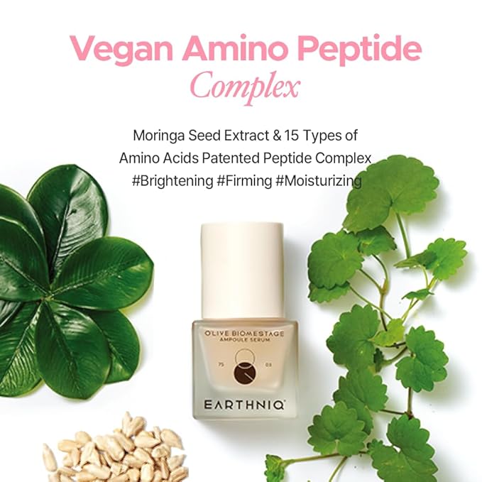 O'live Biomestage Ampoule Serum, 20ml Korean Skin Care Face Serum With Peptides, Cica, Ceramides, Centella Asiatica For Hydration & Radiance On Uneven Tones, Repair & Soothe Skin Barrier