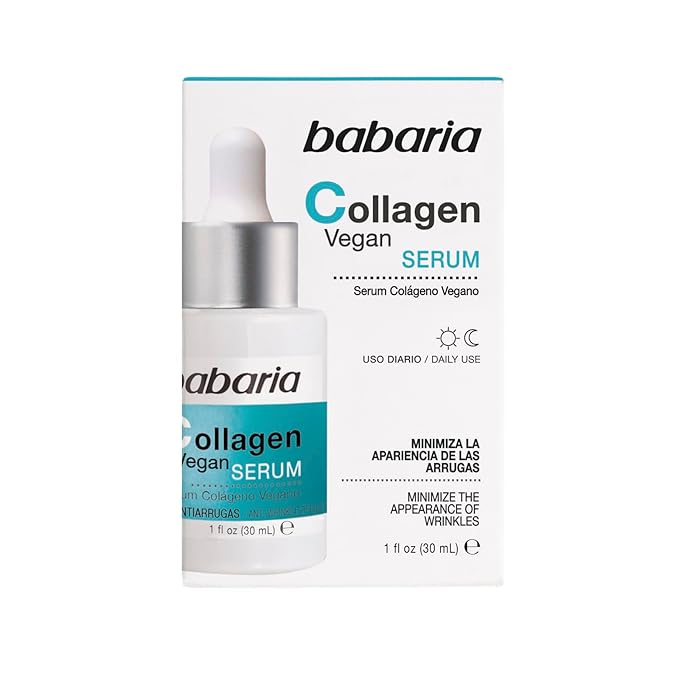Babaria Collagen Vegan Serum - Serum for Face - Enhances Skin's Radiance - Contains Vitamin B5 and Moisturizing Agents - Improves Facial Looks - 2 pc