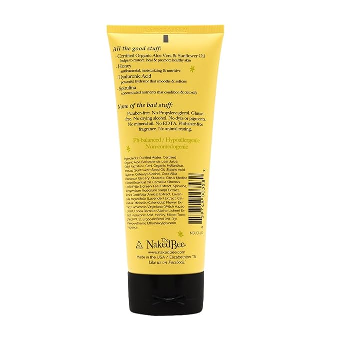 The Naked Bee Nourishing Body Lotion for All Skin Types (6.7 Fl oz) Moisture Replenishing Lotion for Dry Skin with Citron & Honey