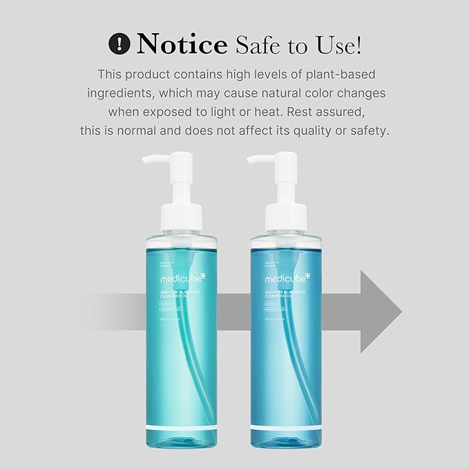 medicube Zero Pore Blackhead Cleansing Oil | Makeup Remover for all skin types, Daily Moisture Facial Cleanser, Low-Irritation | Korean Skin Care (205ml / 6.93 fl.oz)