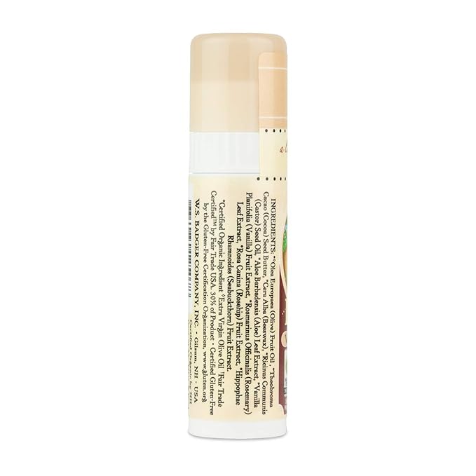 Badger - Cocoa Butter Lip Balm, Creamy Cocoa, Certified Organic Lip Balm, Fair Trade, Natural Lip Balm, Lip Butter, Lip Balm Cocoa Butter, Cocoa Care Lip Balm, 0.25 oz