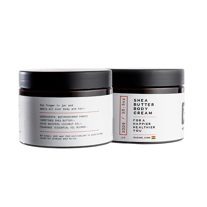 KAEME.com Eternal Whipped Shea Body Butter For Women & Men – Signature Berry Scented, Made With Raw Unrefined Organic Shea & Coconut Oil, Deep Moisturizer for Skin, Ghana Sourced(10.5oz/300g jar)