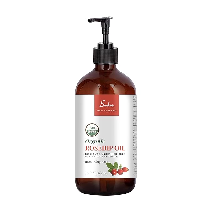 8 fl.oz- Rosehip Oil-Extra virgin Certified Organic Unrefined Cold Pressed Rosa Rubignosa