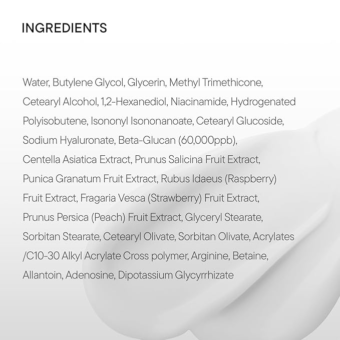 IUNIK Beta-Glucan Daily Moisture Cream – Beta-Glucan & Centella Lightweight Vegan Moisturizer for Deep Hydration & Skin Barrier Care, Korean Skincare for Dry & Sensitive Skin, 60ml / 2.02 fl oz