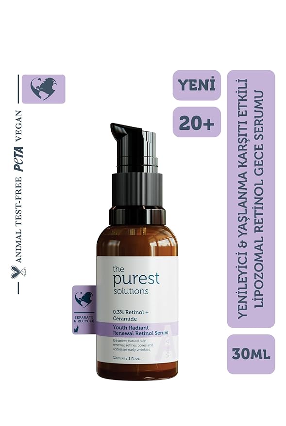 The Purest Solutions Lipozomal Retinol 0.3% Night Serum with Ceramide – Advanced Anti-Aging Facial Serum for Fine Lines, Uneven Tone & Radiant Skin