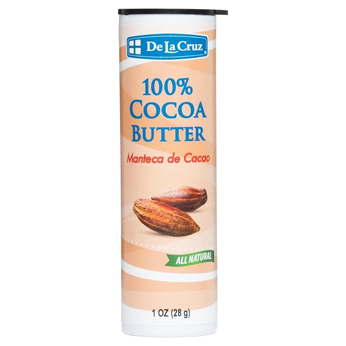De La Cruz Cocoa Butter Stick - 100% Pure and Natural Cocoa Butter For Dry, Rough Skin - All Natural Hydrating Moisturizer, 1 OZ. (4 sticks)