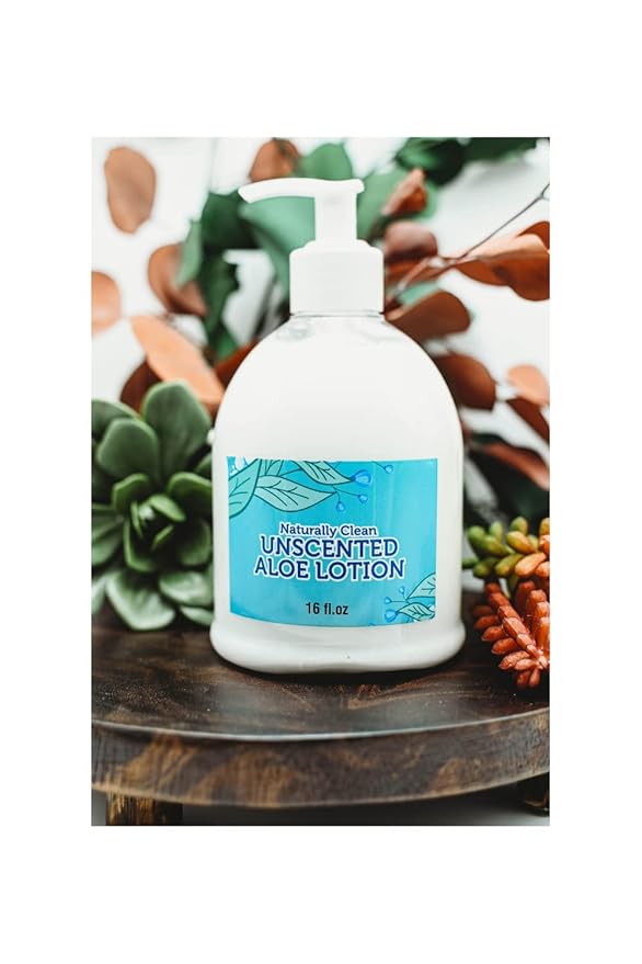 Unscented Aloe Vera Lotion with Argan Oil Hand-Made moisturizer and body lotion, Non-GMO, Vegan, Made in USA, 16 oz