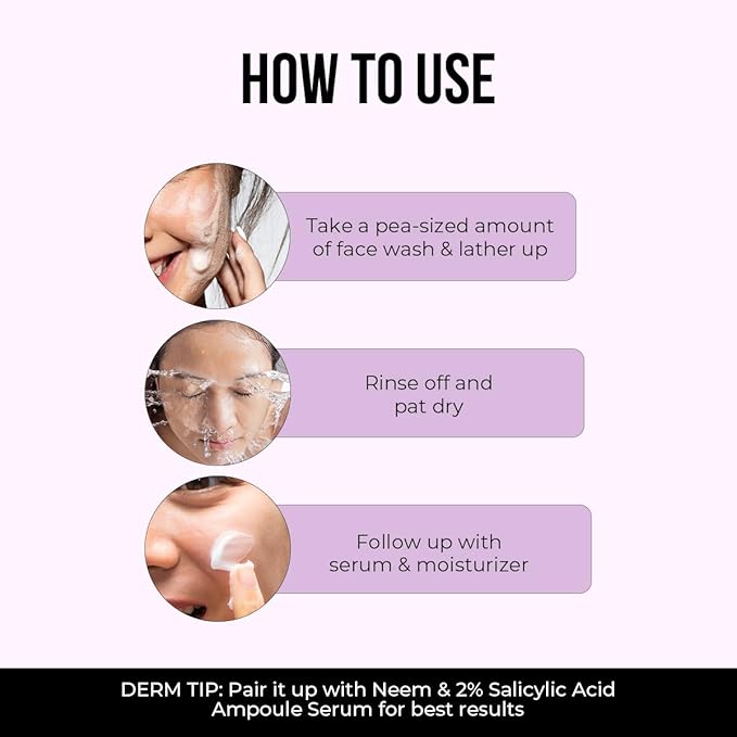 Dr. Sheth’s Neem & Salicylic Acid Face Wash | Deeply Cleanses & Unclogs Pores | Controls Acne, Blackheads & Oil | Unisex BHA Cleanser | 3.38 Fl Oz/100 ml