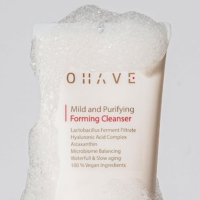 OHAVE Mild & Purifying Foaming Cleanser Gentle Vegan Face Wash with Lactobacillus Natural Botanical Extracts Hydrating & Soothing pH-Balanced 125ml