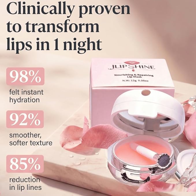 Nourishing & Repairing Overnight Lip Mask, Lip balm Vegan Deep Hydration with Mineral-Rich Formula, Waterproof.35oz (Rose, flavor)