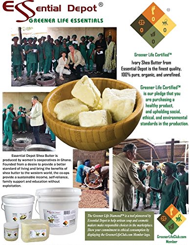 Essential Depot Shea Butter - Grade A - Unrefined - 7 lbs - Greener Life Club Box