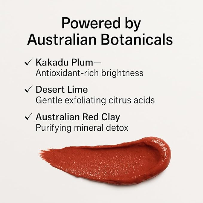ADEUS Australian Red Clay Brightening Mask – Deep-Detox & Radiance Clay Face Mask with Kakadu Plum & Desert Lime – Pure Natural Clay Mask for Soft, Bright, Glowing Skin 120ml/4 fl oz (1)