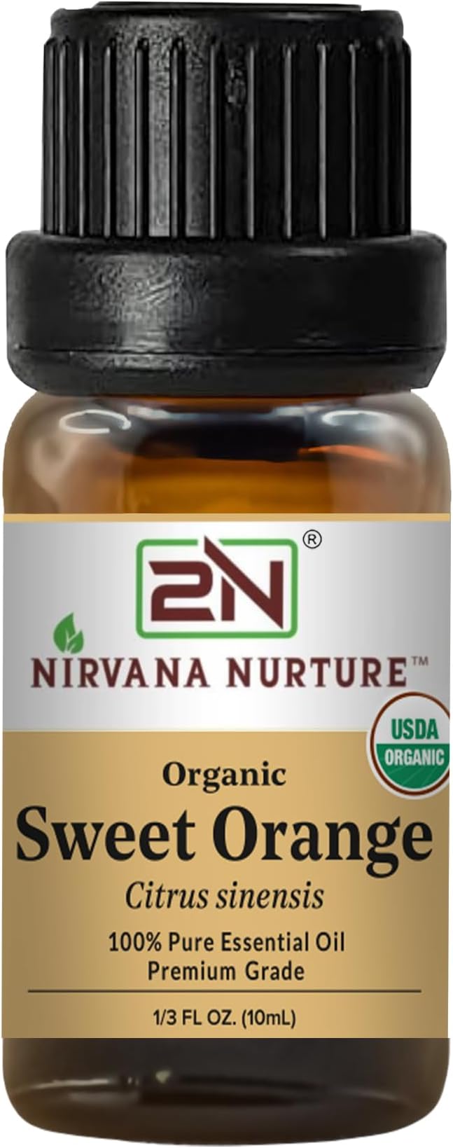 Sweet Orange Essential Oil, USDA Certified Organic, 100% Pure Undiluted, Aromatherapy Oil for Diffuser, Hair & Skin Care