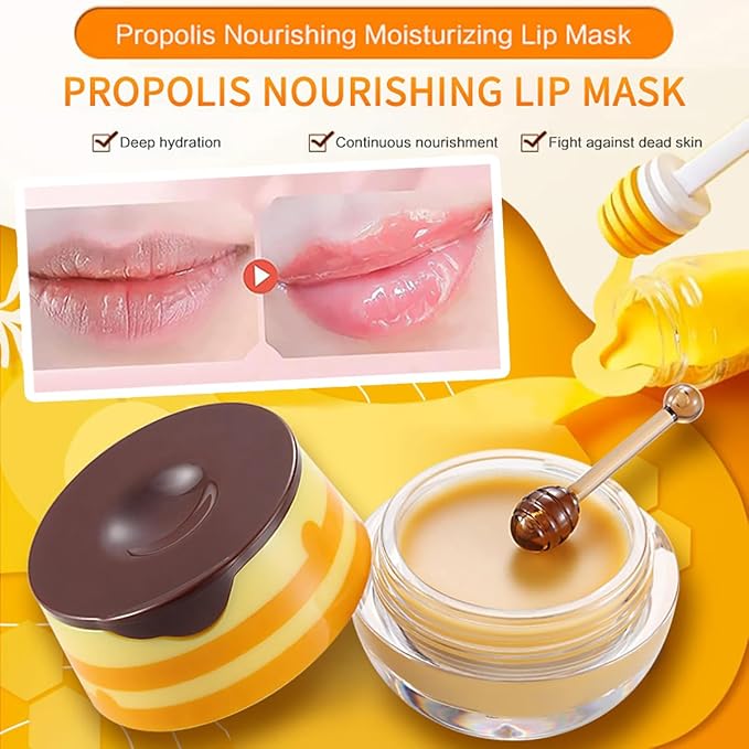 Lip Balm Sleeping Lip Mask, Long-Lasting Nourishing & Moisturizing Lip Night Care Lip Anti-chapped Lip Cream Lip Skin Care (Apple)