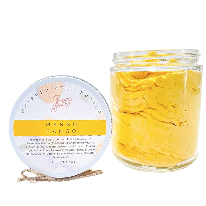 Ginger's Soul Whipped Body Butter, Mango Shea, Rich Moisturizer, 4.5 Oz