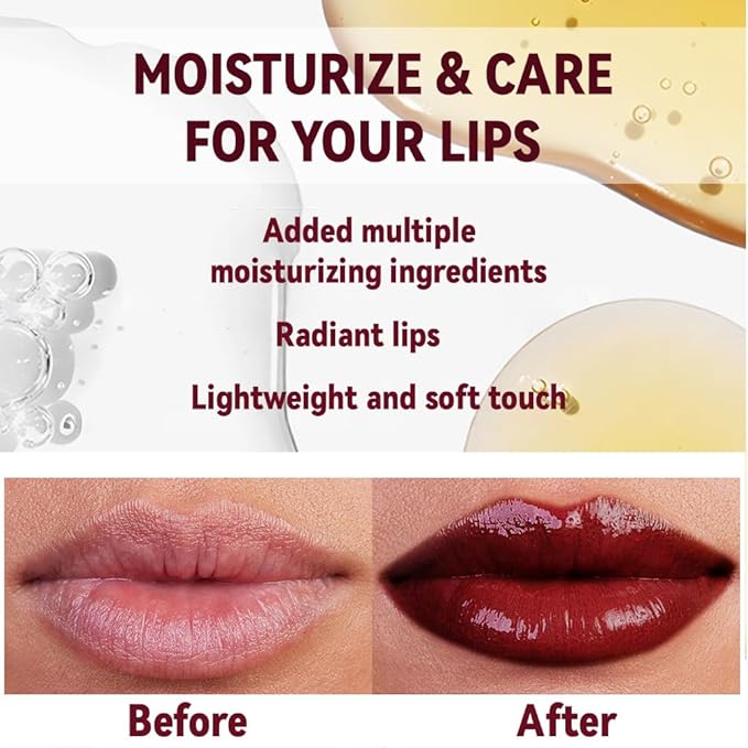 1Pc Brownish Red Butter Lipstick Tinted Lip Balm, Shine Moisturizing Plumper Lipstick for Women,Natural Nourishing Hydrating Lip Gloss Stain for Dry Lips,Lightweight Lip Liner Care Vegan Makeup