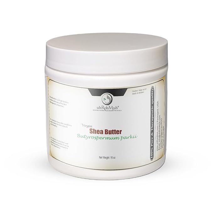 Virgin Shea Butter Raw Unrefined 16 oz – 100% Pure & Natural, Cold Pressed from Ghana, Creamy Texture with Natural Nut Aroma, for Skin, Hair Care, DIY Skincare & Beauty Recipes Net wt: 0.45kg / 1lbs