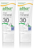 Alba Botanica Sunscreen Lotion, Sensitive Mineral, SPF 30, Fragrance Free, 3 oz (Pack of 2)