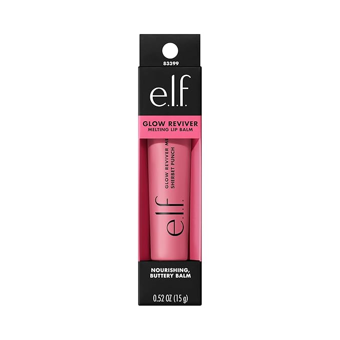 e.l.f. Glow Reviver Melting Lip Balm, Hydrating Tinted Lip Balm For A Glossy Finish & Soft, Supple Lips, Vegan & Cruelty-Free, Sherbet Punch