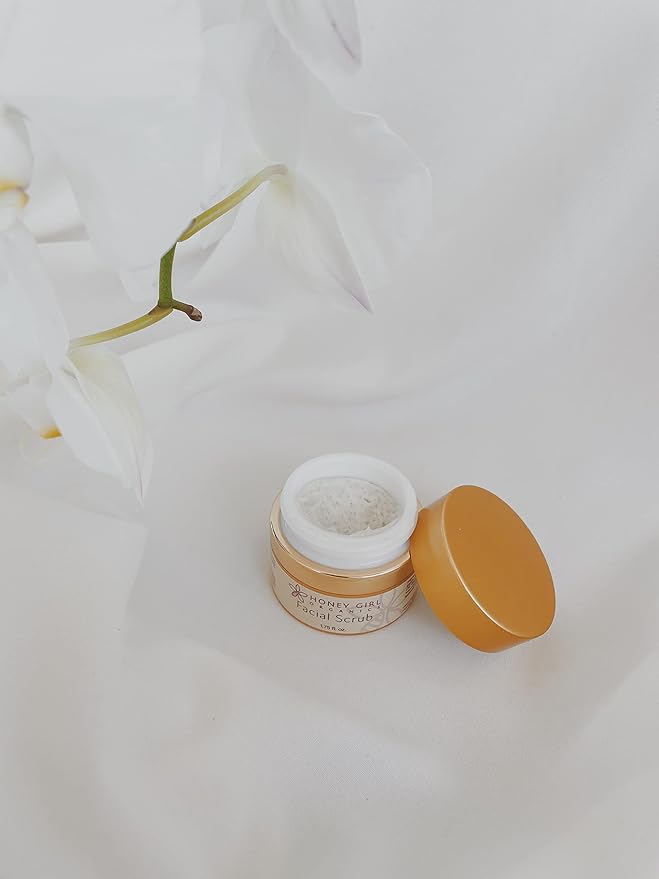Honey Girl Organics Facial Scrub, Moisturizing & Exfoliating, Fights Acne, Fine Lines & Wrinkles, 100% Natural Honey & Sugar Face Scrub, Made in Hawaii (1.75oz)
