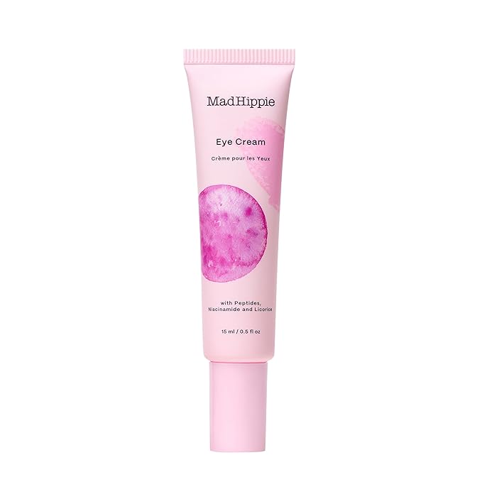 Mad Hippie Eye Cream - Anti-Aging Under Eye Cream for Dark Circles and Puffiness with Niacinamide, Peptides, Kakadu Plum & Licorice, Eye Treatment with Skin-Brightening Vitamin C, 0.5 Oz