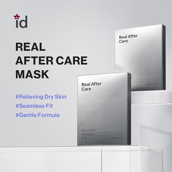 idplacosmetics Real After Care Mask (5ea) — Bio-Cellulose Ultra-Adhesive Korean Sheet Mask with Coconut-Derived Fiber for Soothing Hydration & Comfortable Fit