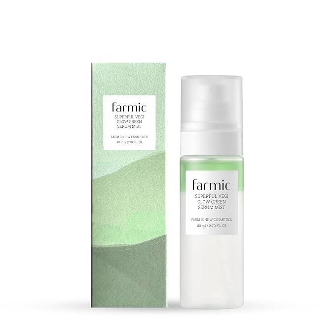 Superful Vegi Glow Green Serum Mist 2.7 fl.oz (80ml) | Aloe & Omija Vegan Facial Spray Essence | Soothing Calming Lightweight Moisturizer | Daily Skincare for All Skin Types