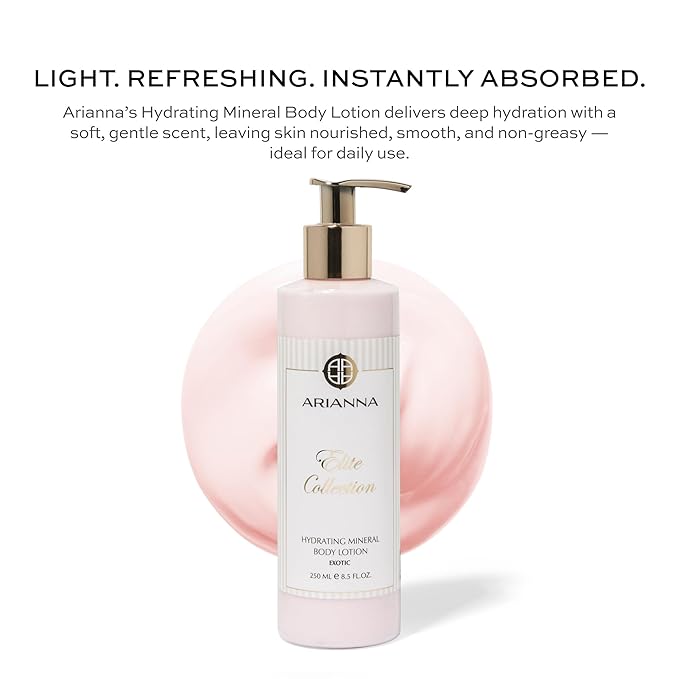 Hydrating Mineral Body Lotion Natual Water-Based not greasy Lotion Nurturing and Soothing Daily Lotion (Exotic)