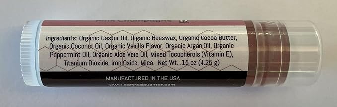 Earth's Daughter Tinted Lip Balm 4-Pack of Pink Champagne Color - Beeswax, Coconut Oil, Cocoa Butter, Vitamin - Moisturize and Beautify - Paraben Free