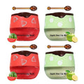 4 PCS Apple Lime Lip Mask, Vitamin E Strawberry & Watermelon & Honey Lip Sleeping Mask Propolis Moisturizing Lip Balm with Stick, Repairs And Prevents Chapped Lips (Apple Lime & Watermelon)