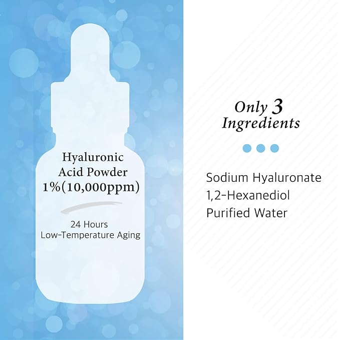 Cos De BAHA Hyaluronic Serum 1 Fl Oz – Pure Sodium Hyaluronate 10,000 ppm Hydrating Face Serum for Dry & Dehydrated Skin – Lightweight Fragrance-Free Korean Skincare Formula (30 ml)