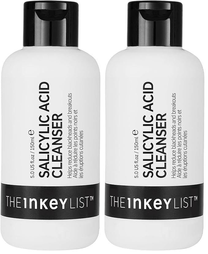 The INKEY List Salicylic Acid Cleanser, Face Wash for Blemishes, Blackheads, Oily Skin and Breakouts, Non-Drying Facial Cleanser Safe for All Skin Types, 5.0 fl oz (Pack of 2)