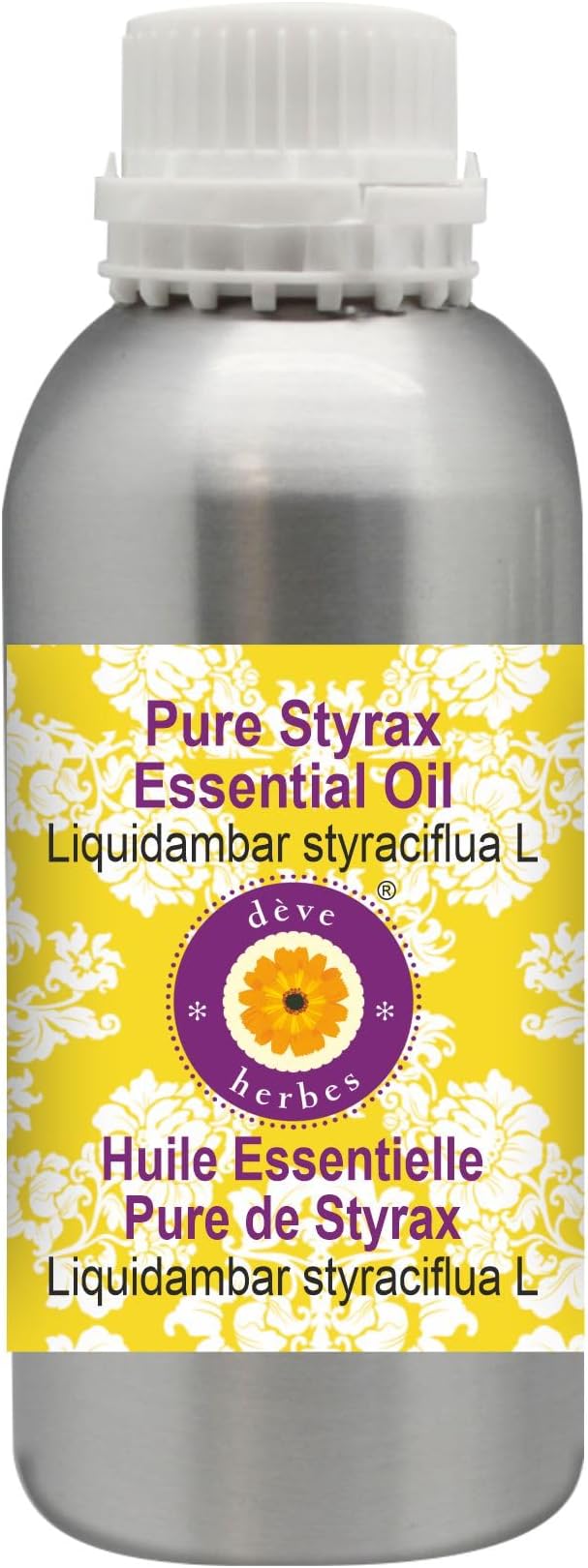 Deve Herbes Pure Styrax Essential Oil (Liquidambar styraciflua L) Steam Distilled 300ml (10 oz)