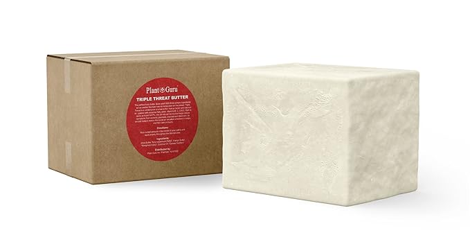 Plant Guru Triple Threat Body Butter 3 lbs. Bulk - Blend of Shea, Mango & Coconut Oil - 100% Pure Natural Raw Unrefined Moisturizer For Dry Skin, Face And Hair. Great For Lip Balm and Soap Making