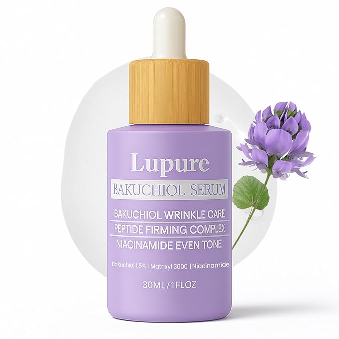 Lupure Bakuchiol Serum for Face – Natural Retinol Alternative for Wrinkles, Fine Lines, Firming, Brightening, Hydrating, Soothing, Anti-Aging & Sensitive Skin Care, with Matrixyl 3000 & Niacinamide