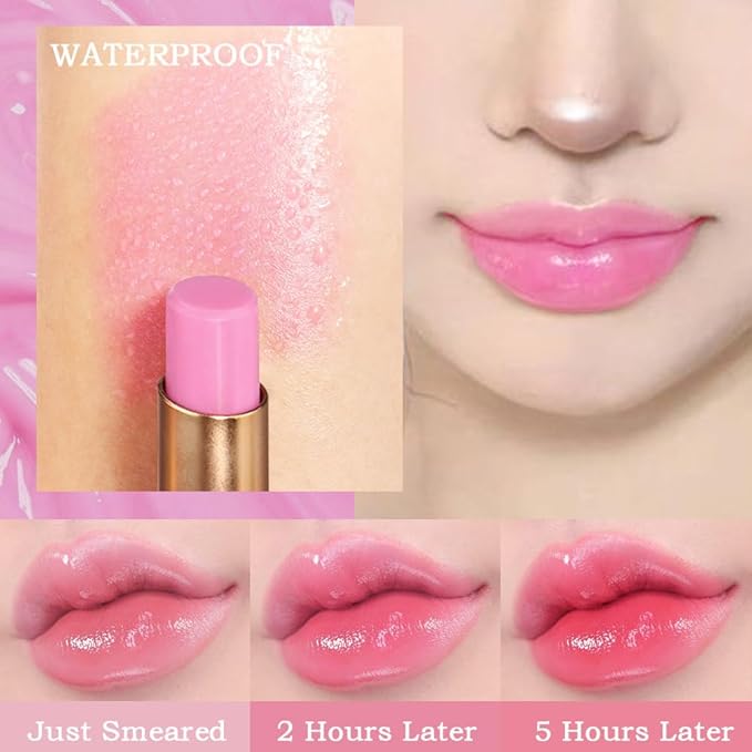 BINGBRUSH Grape Color Changing Lipstick,Moisturizer Long Lasting Lip Care Lip Balm Magic Lip Gloss Lip Tint Stain Gloss Set for Women (1pc Grape)