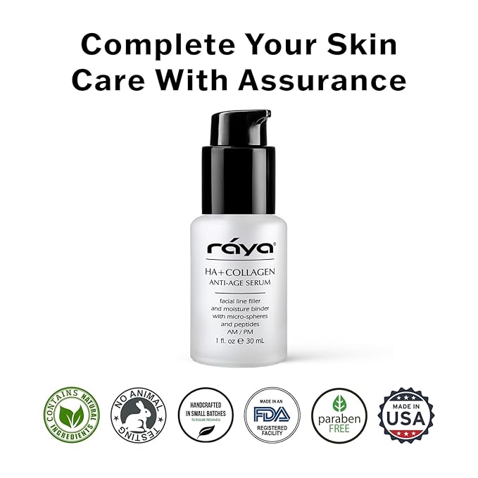 RAYA HA + Collagen Serum (502) | Premium Anti-Aging Serum for Face | Intensive Face Moisturize | Helps Reduce Age Lines and Wrinkles | Firms and Softens Skin for All Ages