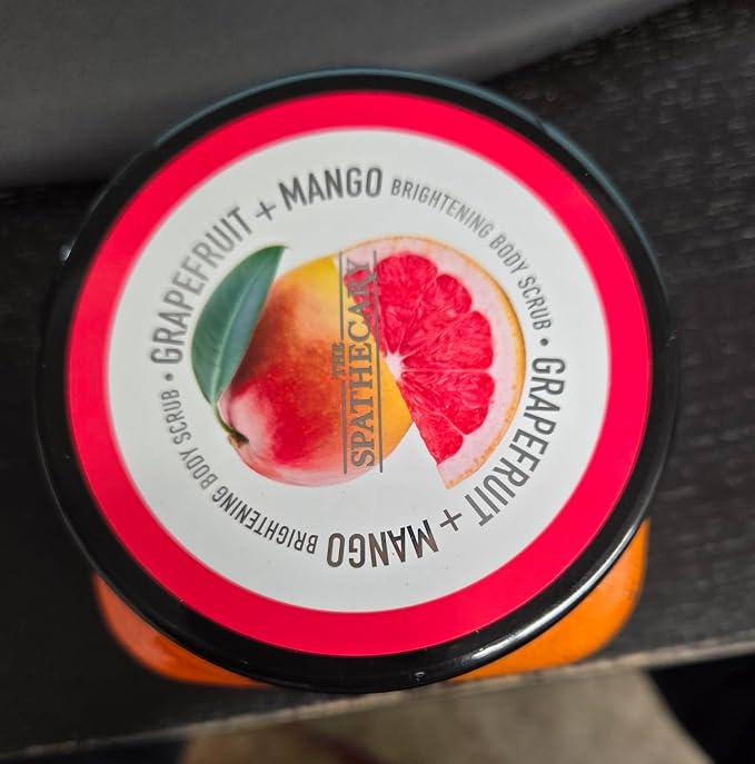 Grapefruit & Mango Sugar Scrub - Exfoliating & Hydrating Body Scrub With Shea Butter & Vitmain C to Help Brighten & Soften Skin for a Radiant Glow, Body Care Exfoliator & Cleanser, 21oz