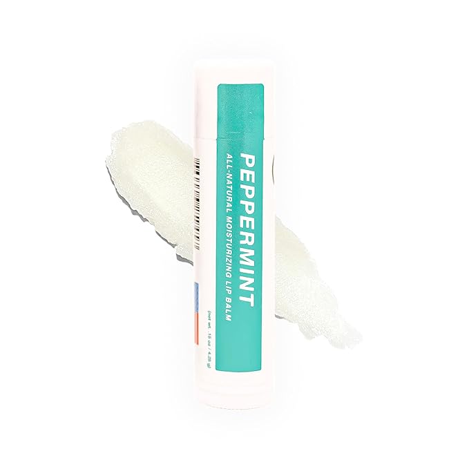 Surface Natural Lip Balm, Hydrating Mint for Kids and Adults, Moisturizing Lip Balm with Vitamin E, Beeswax and Peppermint Oil, Lip Care for Dry Sensitive Lips, Peppermint, 0.15oz