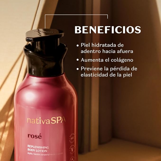 Nativa SPA Rosé Body Lotion by O Boticario, Fragranced Skin Moisturizer with Purified Quinoa Extract, 13.5 Ounce