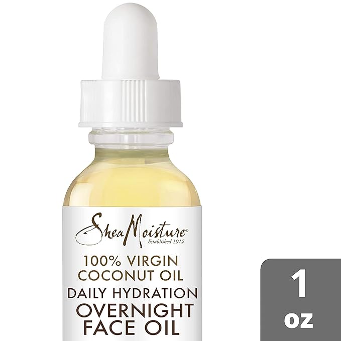 SheaMoisture Coconut Oil for Face - Daily Hydration Overnight Face Oil with Coconut Milk & Acacia Senegal, Argan Oil for Skin, Organic Shea Butter, Hydrating, Vitamin E, 1 Oz (Pack of 2)