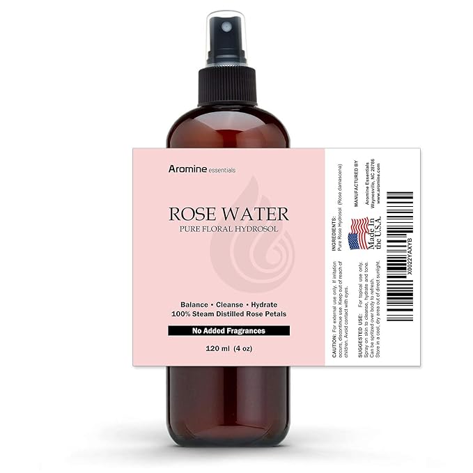 Rose Floral Water Hydrosol, 4oz (120ml)