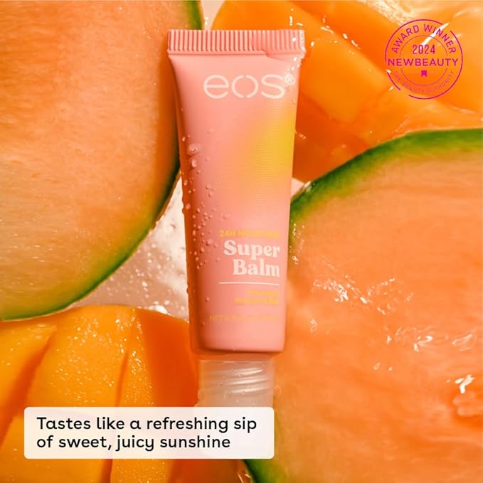 eos 24H Moisture Super Balm- Watermelon Frosé & Mango Melonade,Lip Mask,Day or Night Lip Treatment,Made for Sensitive Skin,0.35 fl oz,2 Count (Pack of 2)