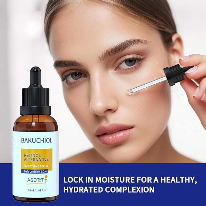 Bakuchiol Retinol Alternative Face Serum - With Niacinamide, Hyaluronic Acid & Vitamin E for Wrinkle Reduction Skin Firming & Smoothing, Sensitive Skin Care (1 fl.oz / 30ml)