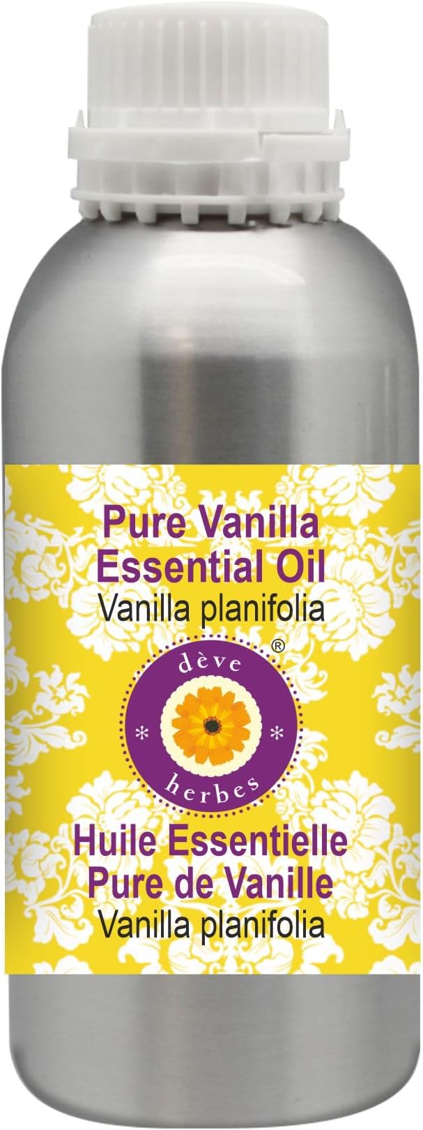 Deve Herbes Pure Vanilla Essential Oil (Vanilla planifolia) Steam Distilled 300ml (10 oz)