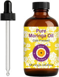 dève herbes Moringa Oil (Moringa oleifera) with Glass Dropper | Cold Pressed | Pure | Natural | For Diluting Essential oils | For Hair, Skin & Massage | Non-Sticky| Lightweight| Unisex | 120ml (4 oz)