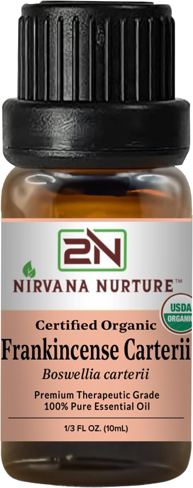 Frankincense Carterii Essential Oil, USDA Certified Organic, 100% Pure Undiluted, Aromatherapy Oil for Diffuser, Hair & Skin Care