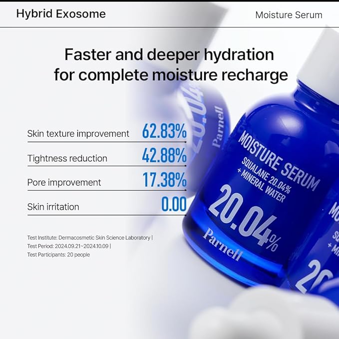 Parnell Squalane Hydrating Duo | Serum 20% & Cream 15% Set | Mineral Water, High Potency Squalane for Deep Moisture Lock & Skin Barrier Support K-Beauty